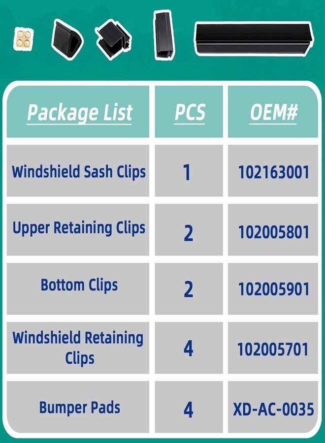 Drive-up Golf Cart Windshield Clips, Club Car Windshield Retaining Clips Kit for Club Car DS 1982-2000.4 Golf Carts, DS Windshield Flex Hinge, Sash Clips OEM 102005801, 102005901 - Image 4
